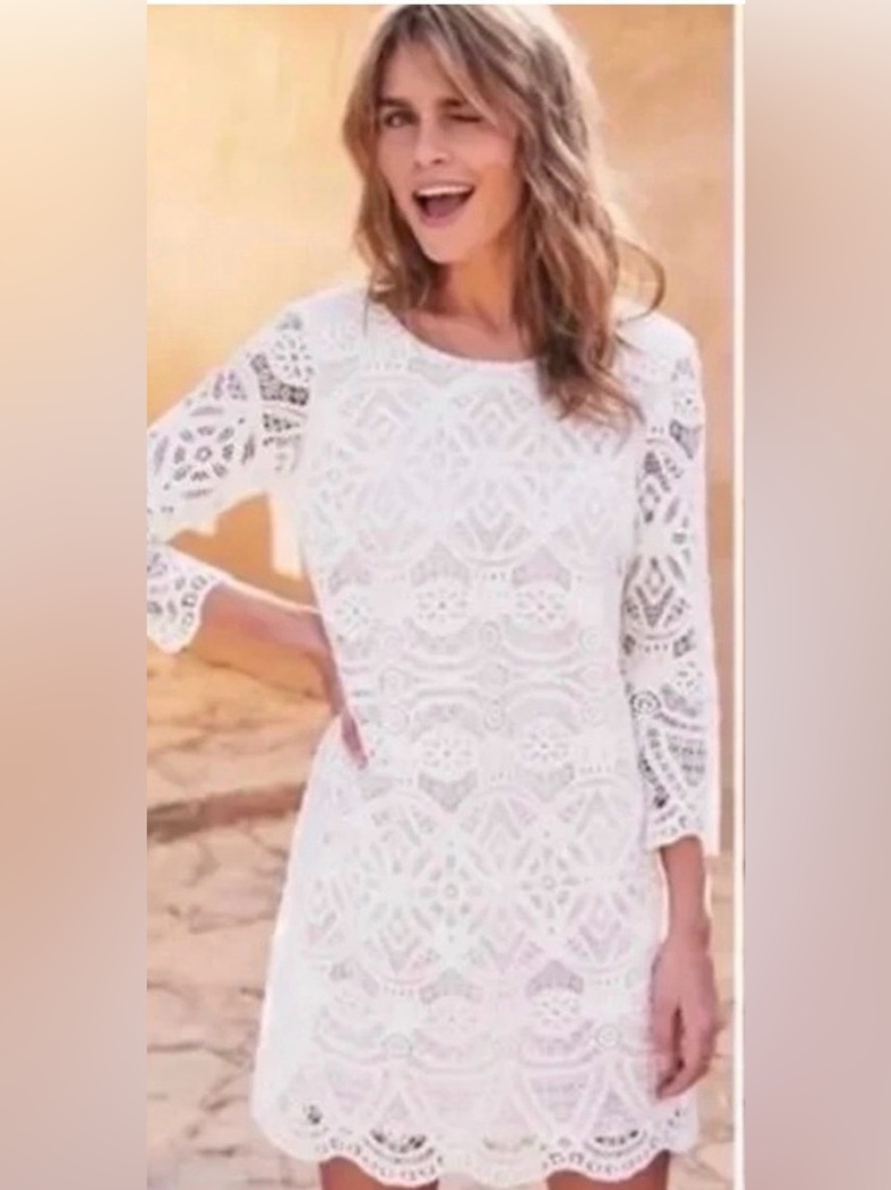 🆕 Sezane Sarah Crochet Ivory Dress Sz 40 - Picture 3 of 15